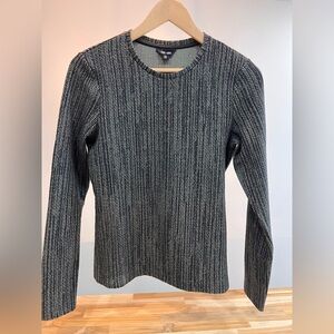 Saint + Sofia Glen Crew Neck Top Green Textured